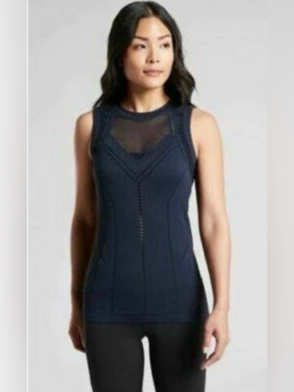 Athleta Oxygen Athletic Tank Top Black Women’s Size Medium Mesh Activewear